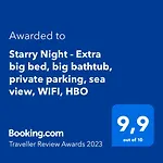 Starry Night - Smart Tv, Extra Big Bed, Big Bathtub, Private Parking, Sea View, Wifi, 2bedrooms شقة *